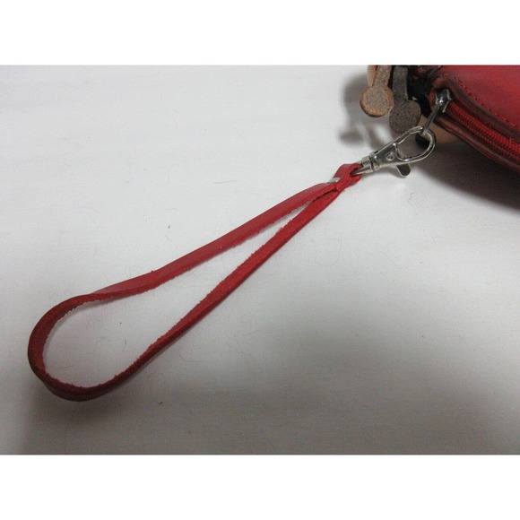 Ladybug Leather Wristlet Change Coin Purse Zip Wooden Googly Eyes GIFT - Picture 8 of 8